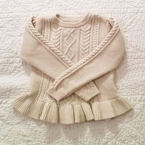 GAP Kids Peplum Cable Sweater Size 5